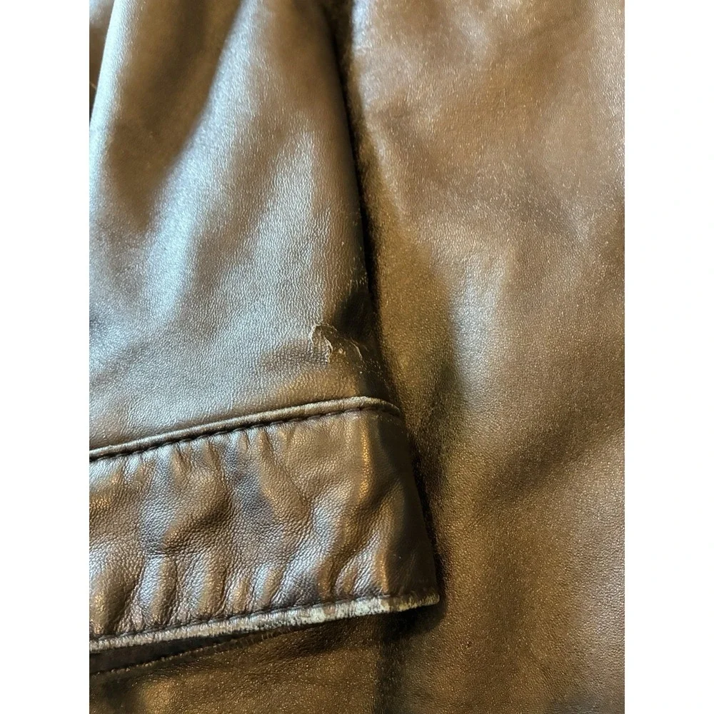 Vintage Wilsons Leather Bomber Biker Jacket Black Mens 2XL With Liner Wilson